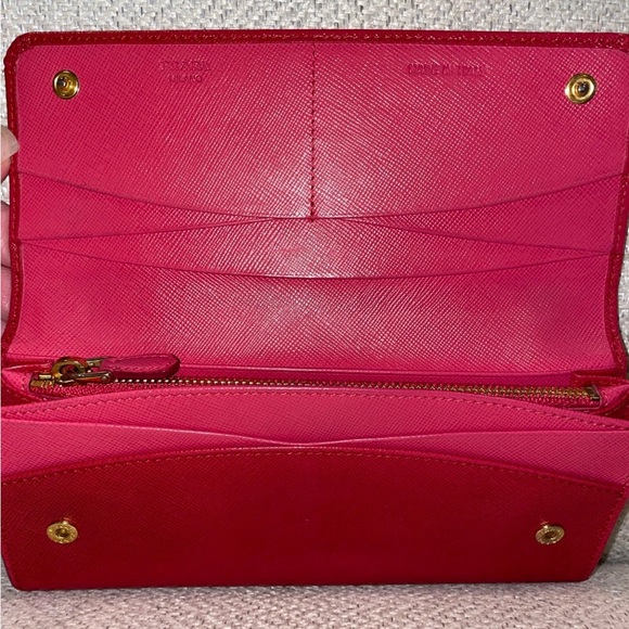 Prada red long Wallet clutch - Picture 6 of 11
